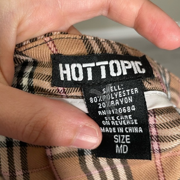 Hot Topic Academia Brown Plaid Mini Skirt Medium - Picture 3 of 4